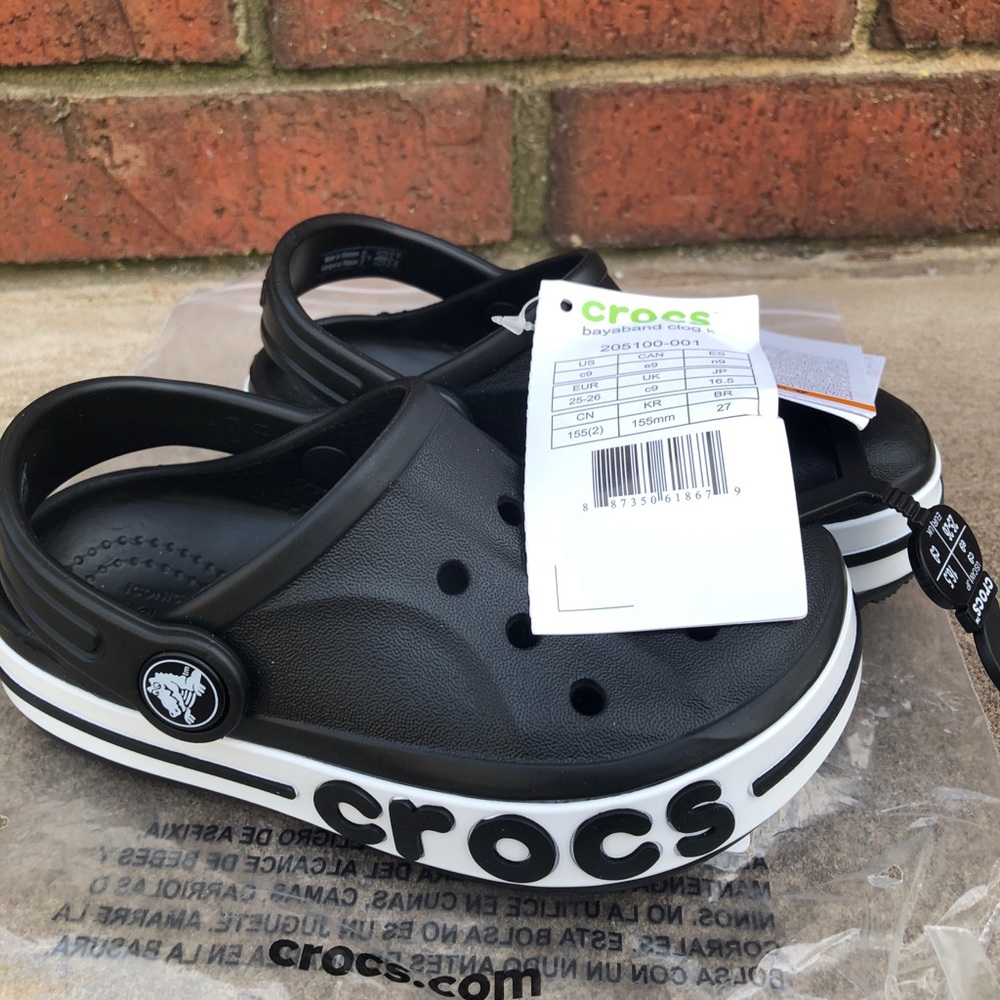 New Crocs Kids’ Bayaband Clog Classic Black - Picture 7 of 16
